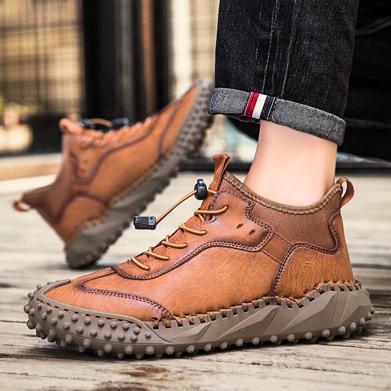 Tenis de Piel Cosidos a Mano para Hombre Todo Terreno - vista 12