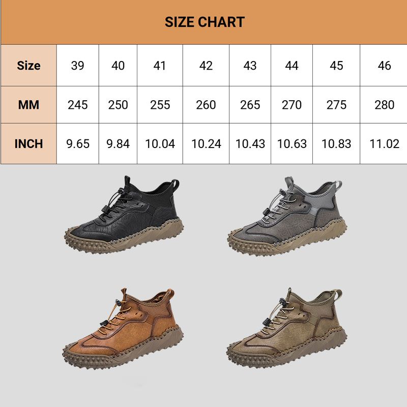 Tenis de Piel Cosidos a Mano para Hombre Todo Terreno - vista 13