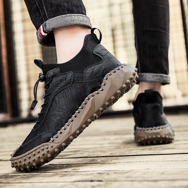 Tenis de Piel Cosidos a Mano para Hombre Todo Terreno - vista 9