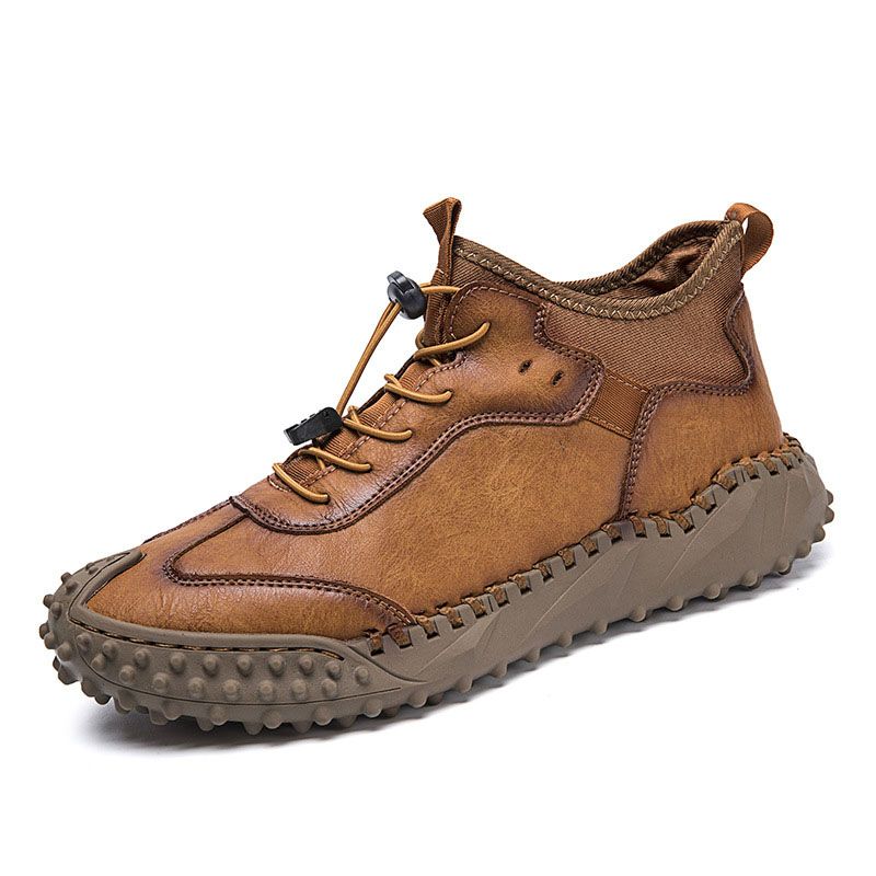 Tenis de Piel Cosidos a Mano para Hombre Todo Terreno en color marrón