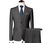 Traje de 2 Piezas para Hombre Corte Moderno Slim en color gris