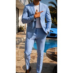 Traje Casual Elástico para Hombre Saco y Pantalón en color azul