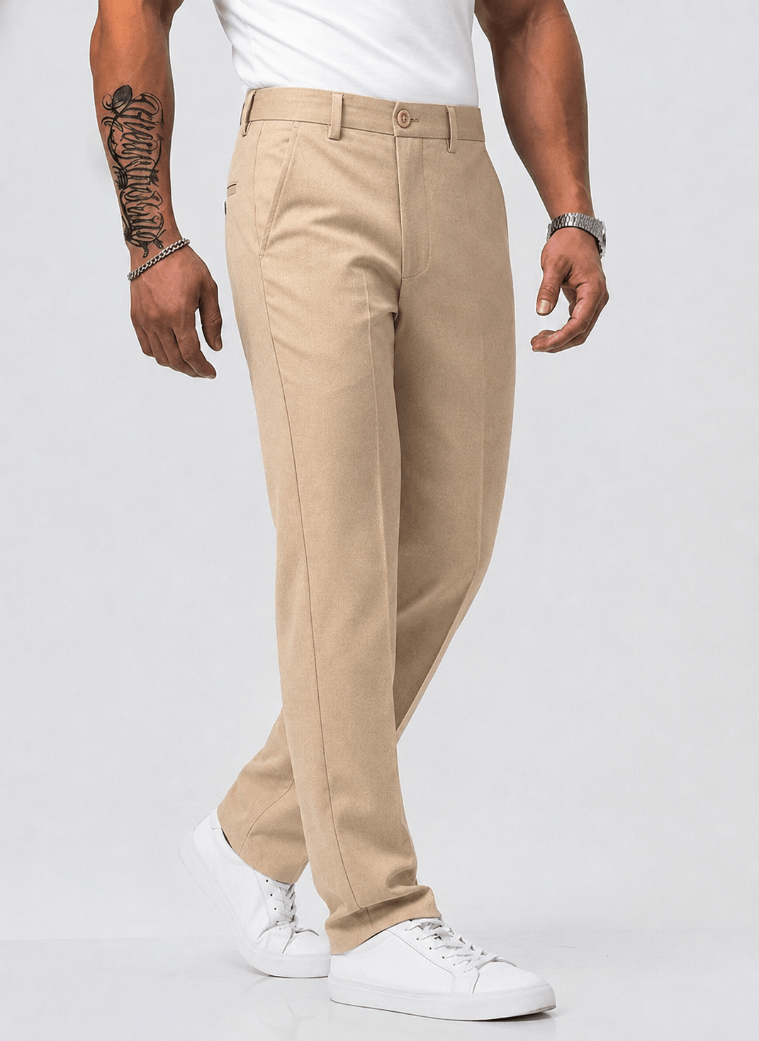 Pantalón de Vestir Elástico para Hombre de Corte Moderno