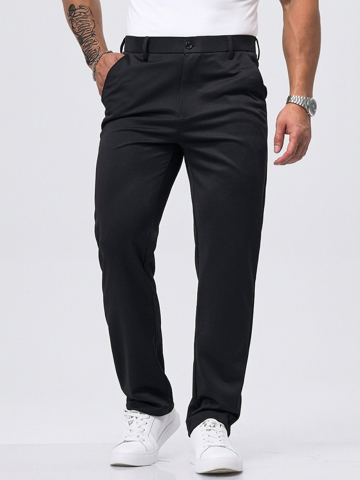 Pantalón de Vestir Elástico para Hombre de Corte Moderno