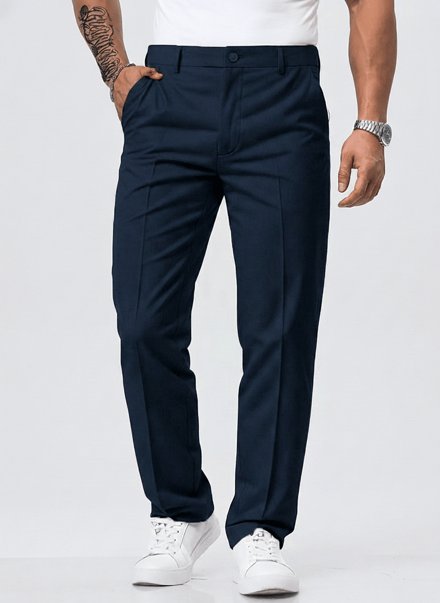 Pantalón de Vestir Elástico para Hombre de Corte Moderno