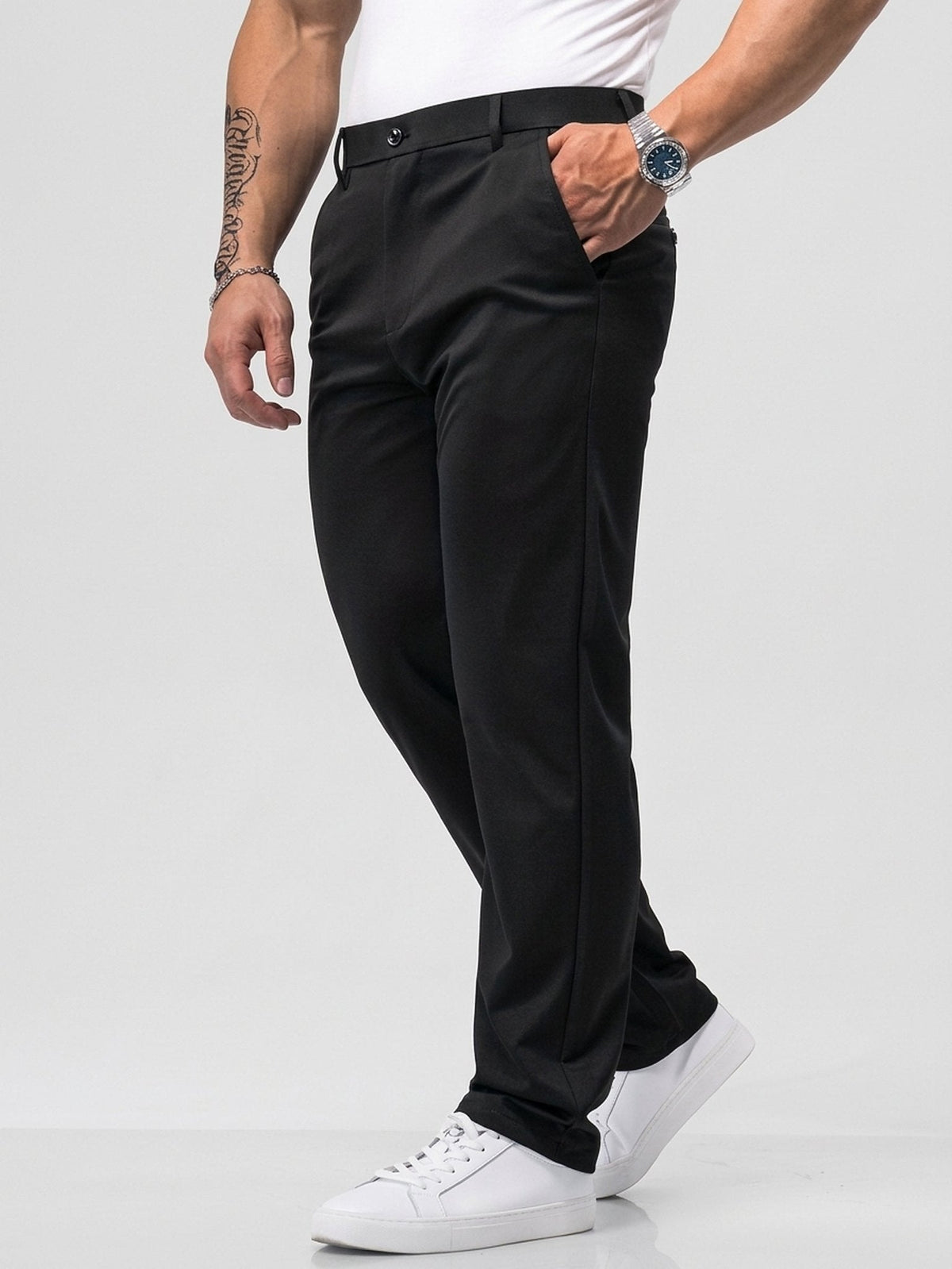 Pantalón de Vestir Elástico para Hombre de Corte Moderno
