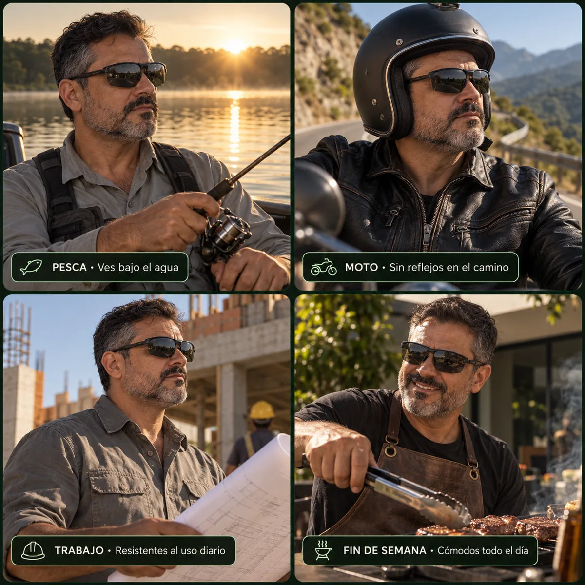 VisionMax en pesca, moto, trabajo y fin de semana