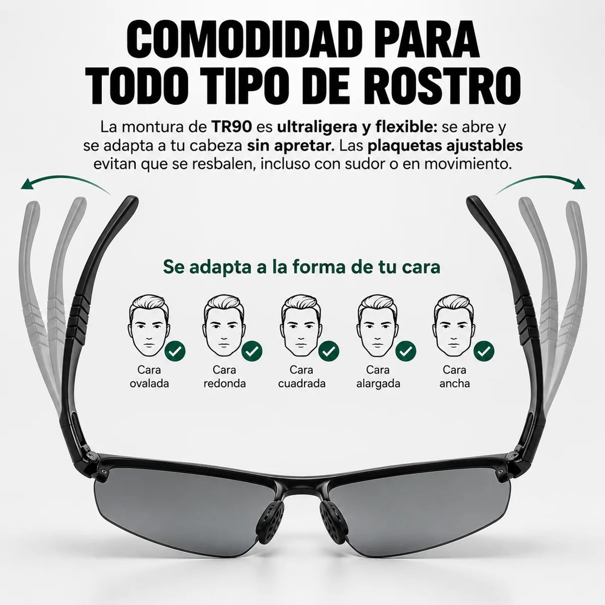 Comodidad para todo tipo de rostro