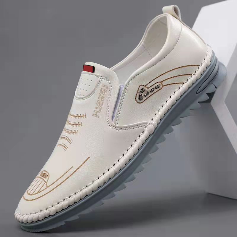 zapatos casuales de cuero transpirables para hombres