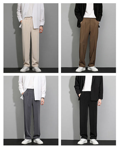 🔥nueva venta caliente🔥Pantalón de traje casual de algodón mercerizado drapeado para hombre