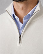Suéter de Punto Fino para Hombre con Cuello Alto y Medio Cierre