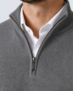 Suéter de Punto Fino para Hombre con Cuello Alto y Medio Cierre