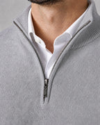 Suéter de Punto Fino para Hombre con Cuello Alto y Medio Cierre