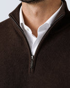 Suéter de Punto Fino para Hombre con Cuello Alto y Medio Cierre