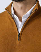 Suéter de Punto Fino para Hombre con Cuello Alto y Medio Cierre