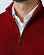 Suéter de Punto Fino para Hombre con Cuello Alto y Medio Cierre