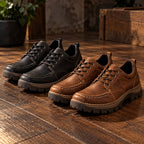 Zapatos Casuales de Cuero Cosidos a Mano para Hombre en color marrón + negro (2 pares)