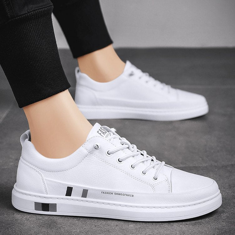 Zapatos Casuales de Piel para Hombre Versátiles en color blanco