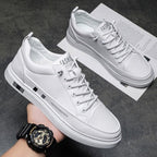 Zapatos Casuales de Piel para Hombre Versátiles en color blanco