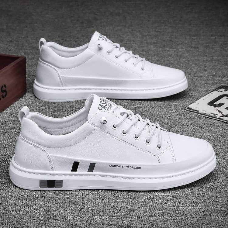 Zapatos Casuales de Piel para Hombre Versátiles en color blanco