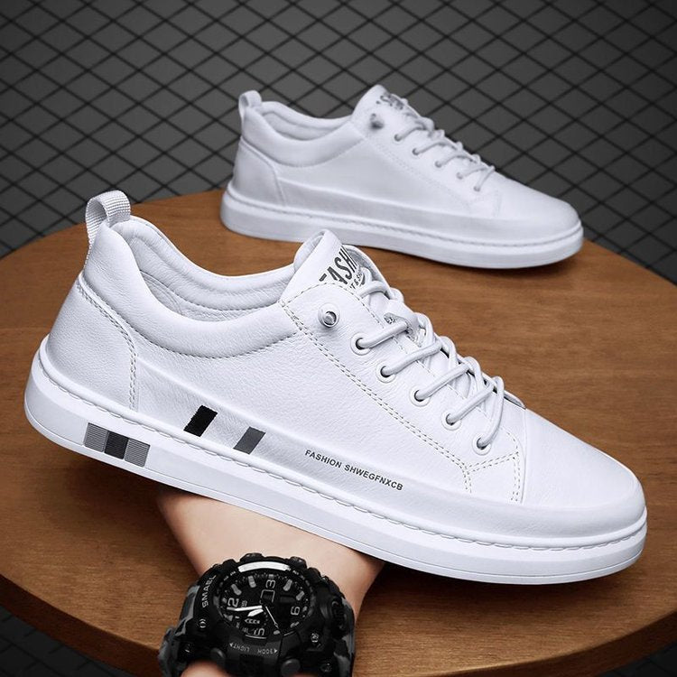 Zapatos Casuales de Piel para Hombre Versátiles en color blanco