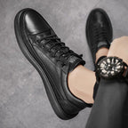 Zapatos Casuales de Piel para Hombre Versátiles en color negro