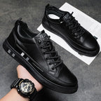 Zapatos Casuales de Piel para Hombre Versátiles en color negro