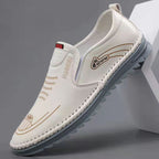 Zapatos Casuales de Piel para Hombre Transpirables en color blanco