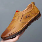 Zapatos Casuales de Piel para Hombre Transpirables en color marrón