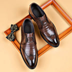 Zapatos Casuales de Vestir Punta Fina para Hombre en color marrón oscuro
