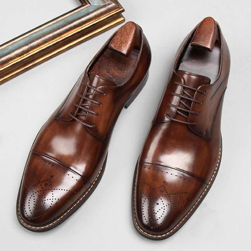 Zapatos de Vestir de Piel Perforada para Hombre
